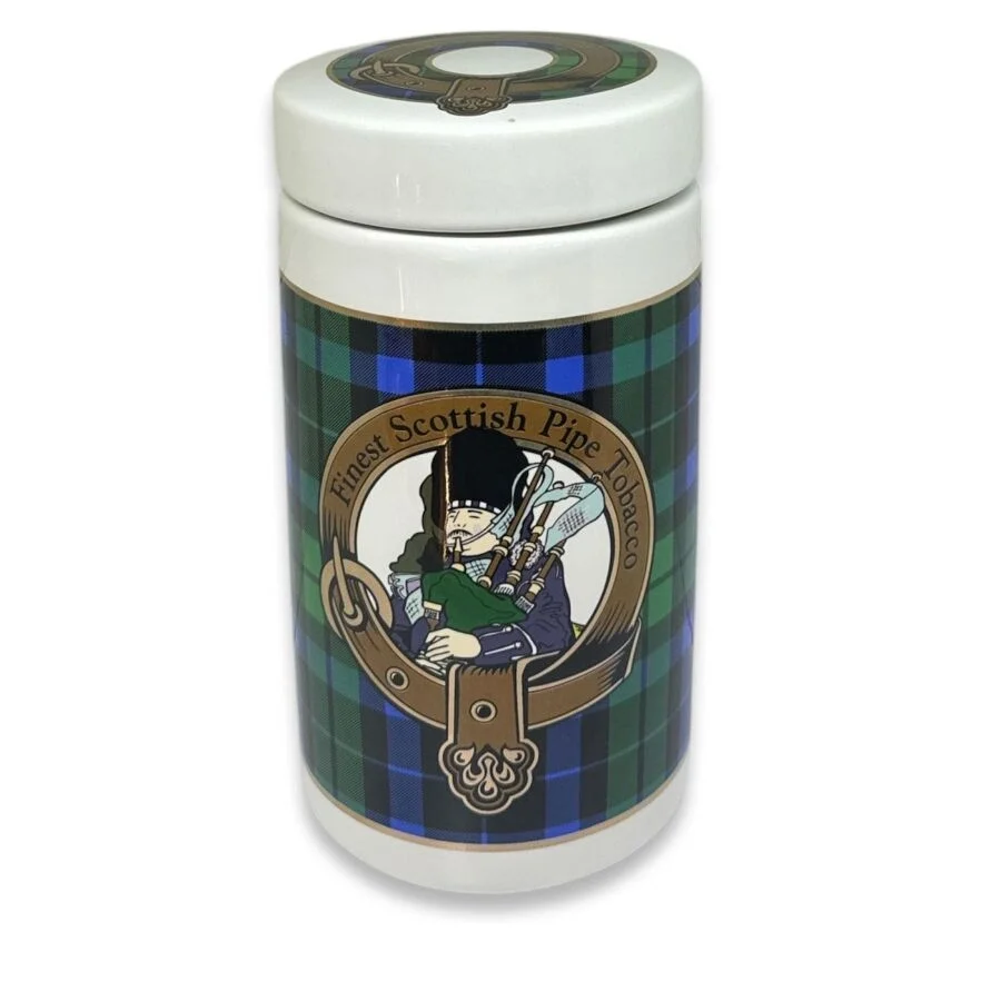 Finest Scotish El Yapımı Seramik Pipo Tutun Kavanozu Mavi