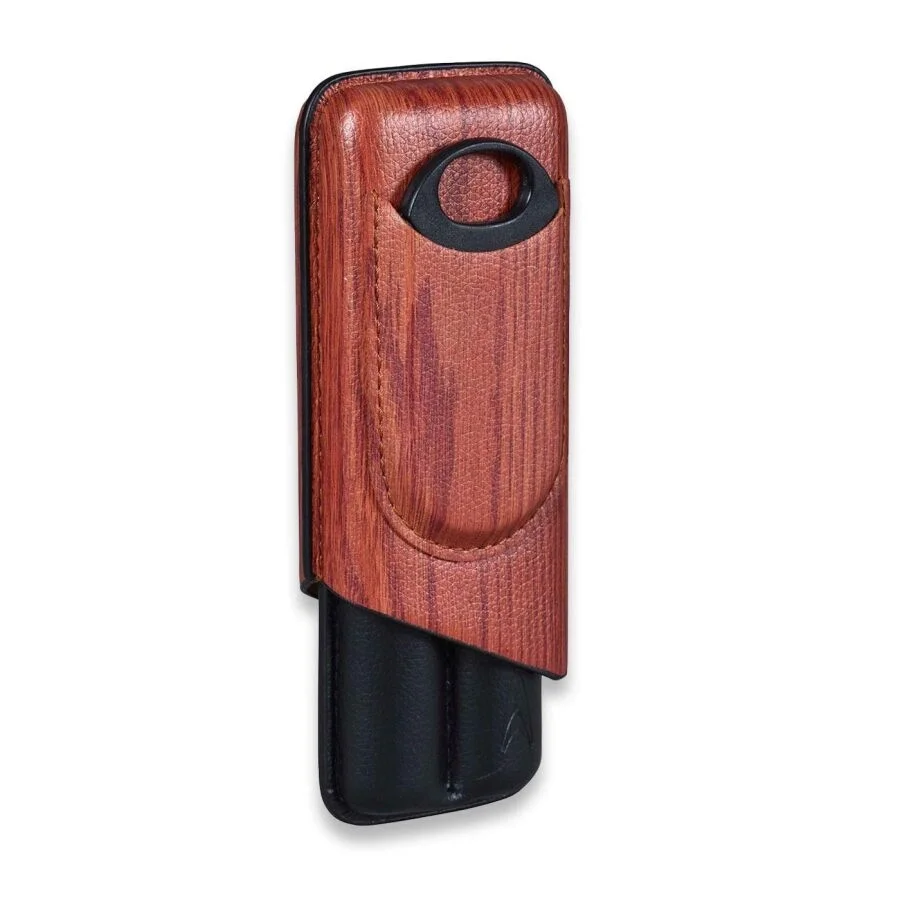 Lotus Wood Desen Deri Puro Kılıfı Kesicili 2li (62 Ring)