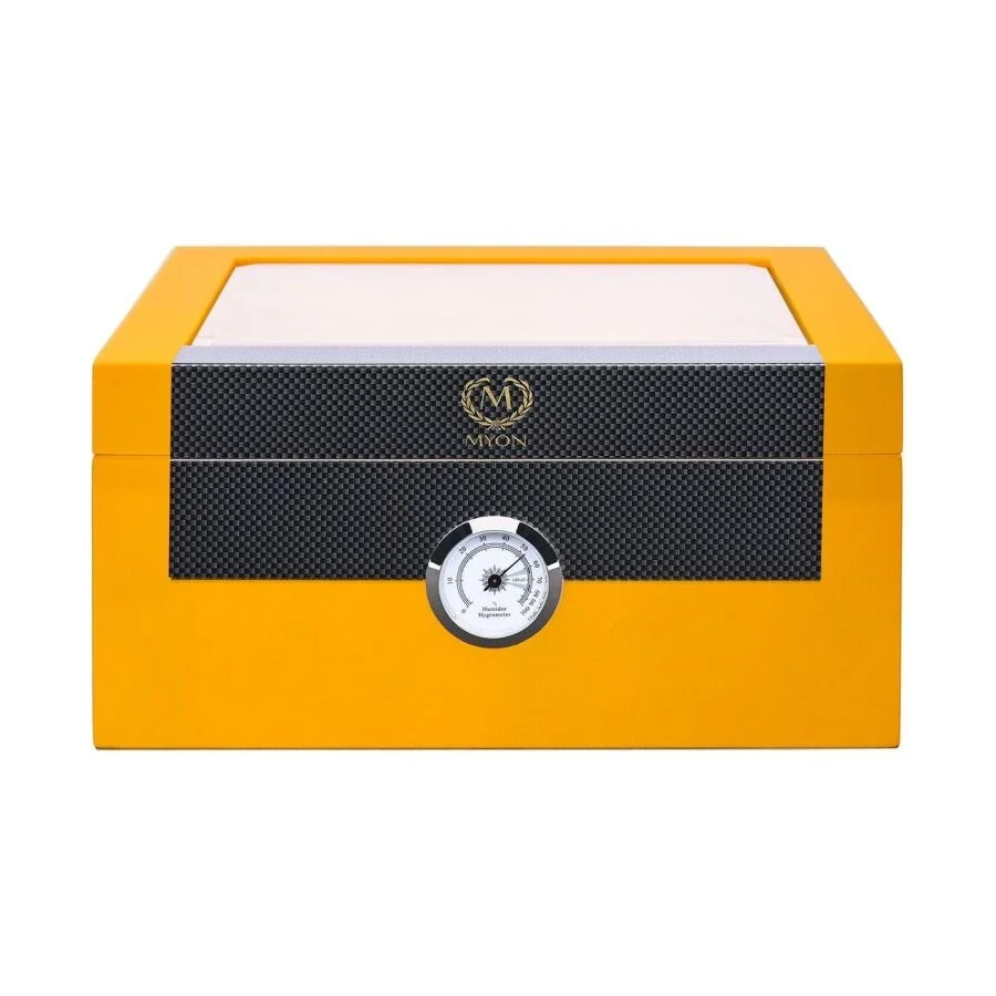 Myon Camlı Sedir Humidor Puro Kutusu Lake Sarı 60's