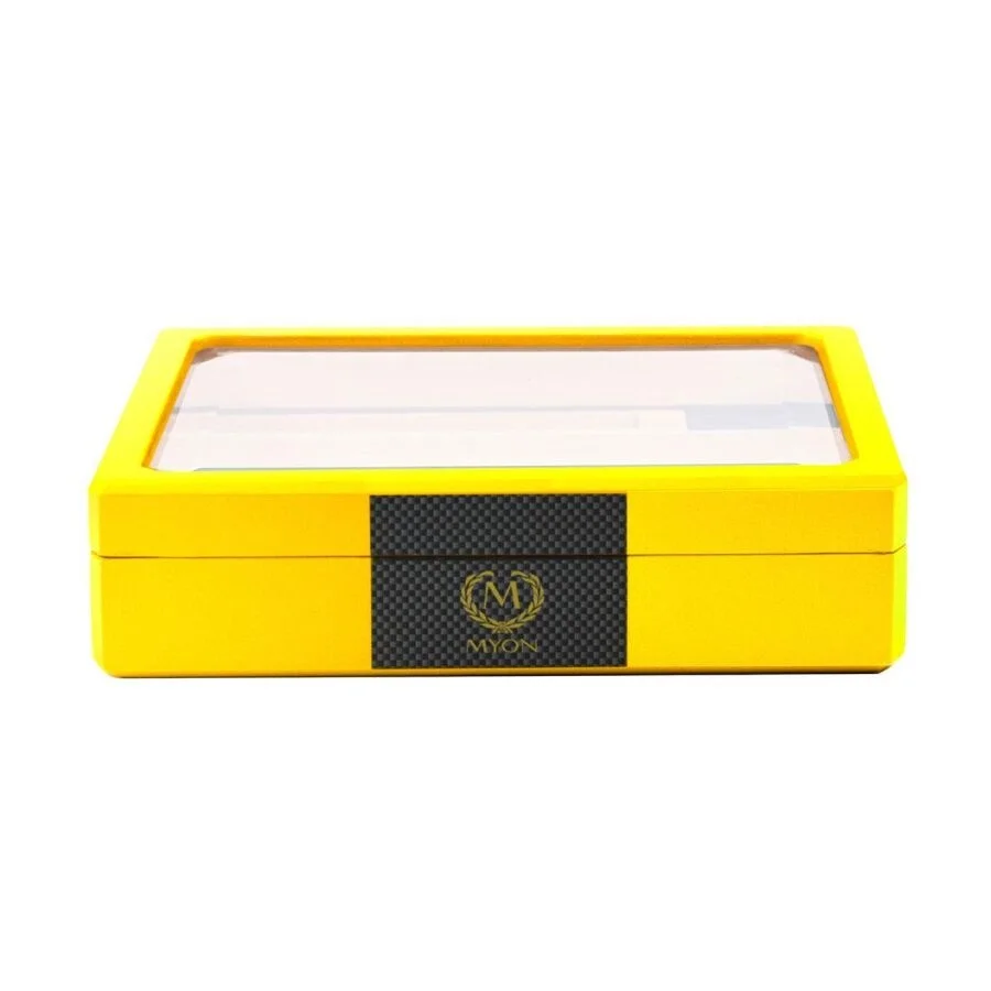 Myon Camlı Mini Humidor Puro Kutusu Sarı 20's