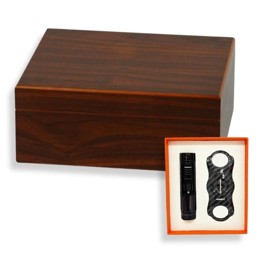 Cedar Alman Humidor Puro Kutusu Çakmak Kesici Seti