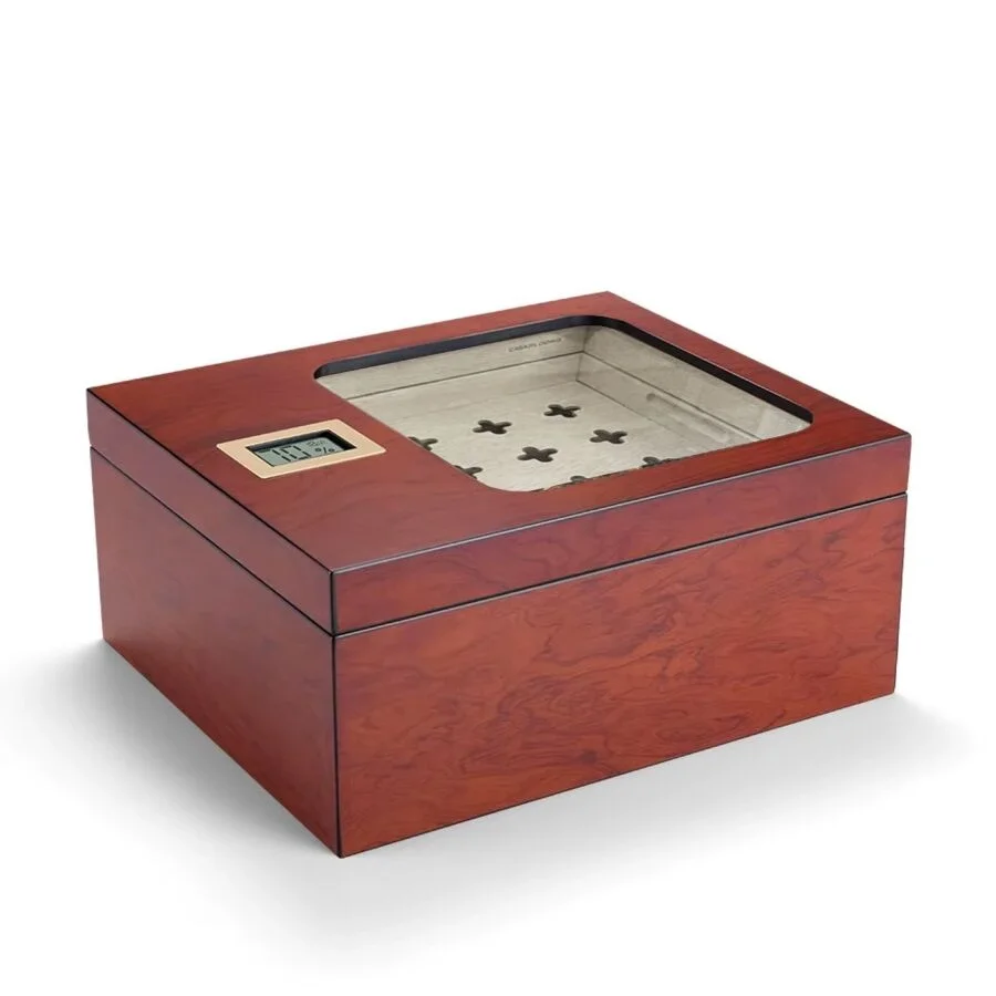 Cigarloong Camlı Puro Kutusu Humidor Rosewood 40's