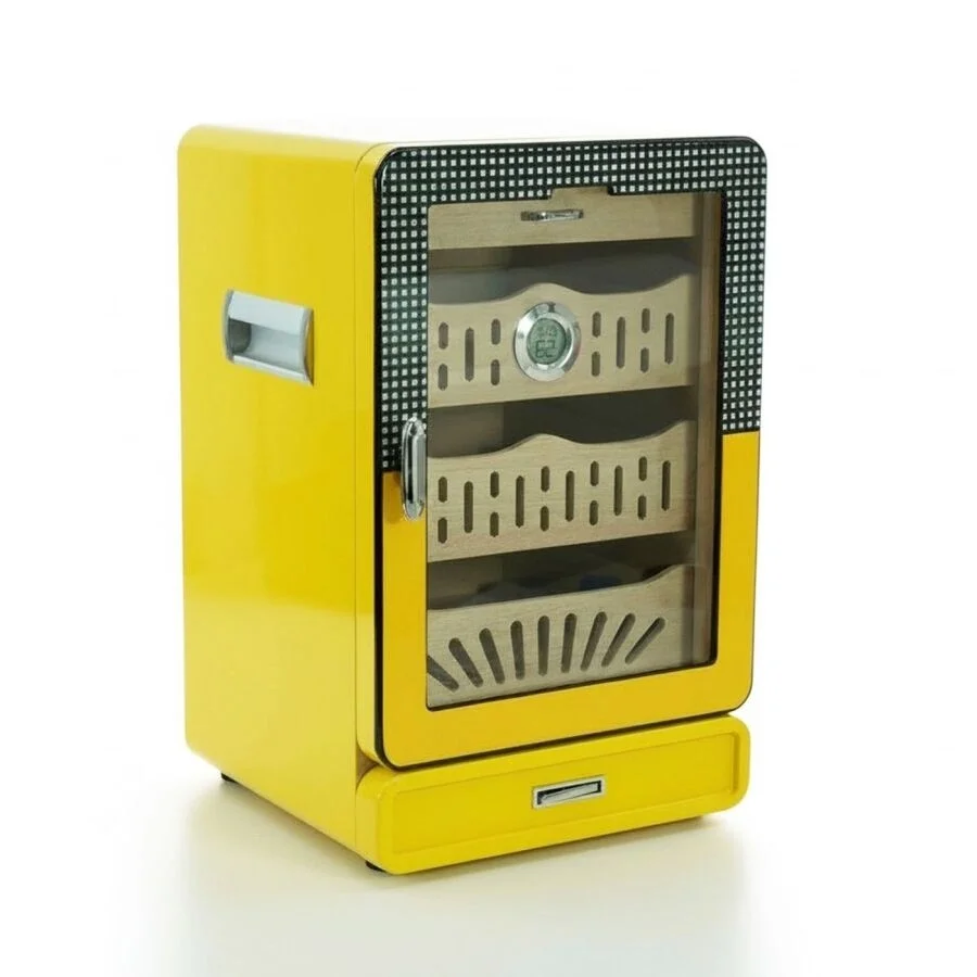 Cigarloong Camlı 4 Çekm.Puro Kutusu Humidor Sarı 150's