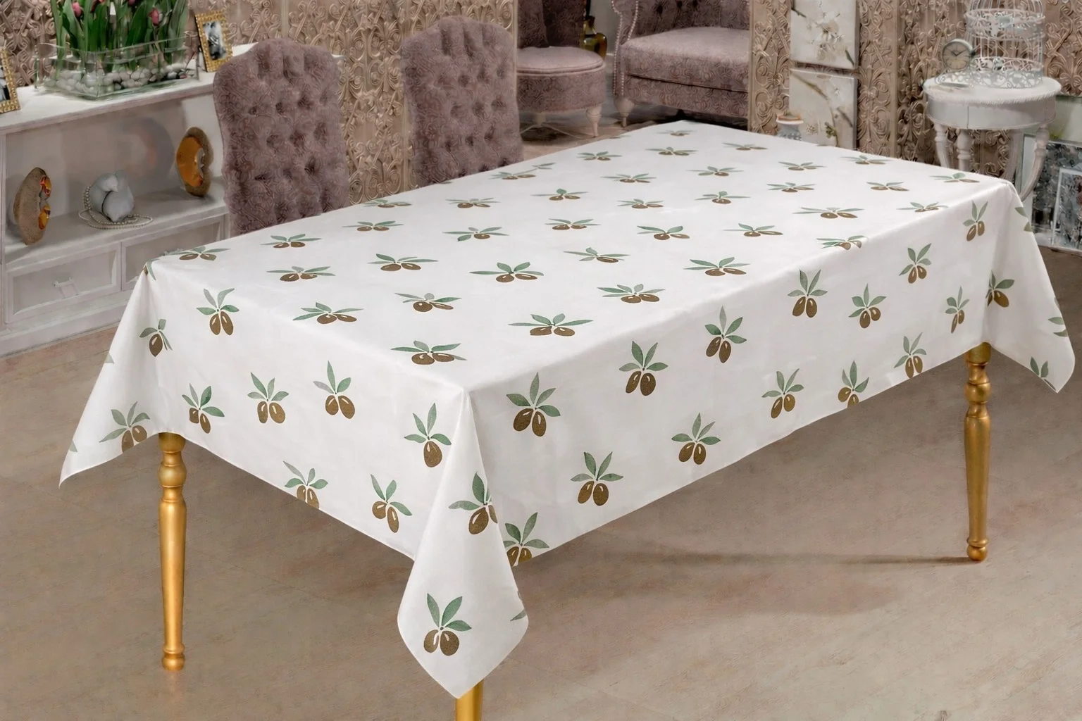 Roll-Up Rulo Kağıt Masa Örtüsü Zeytin Desenli 100 * 150 cm 16 Yaprak 1 Rulo