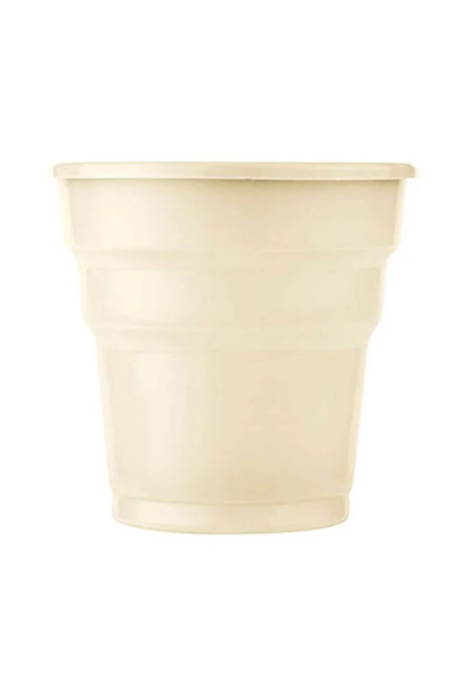 Roll-Up Plastik Meşrubat Bardağı Krem 7 oz 25 Adet