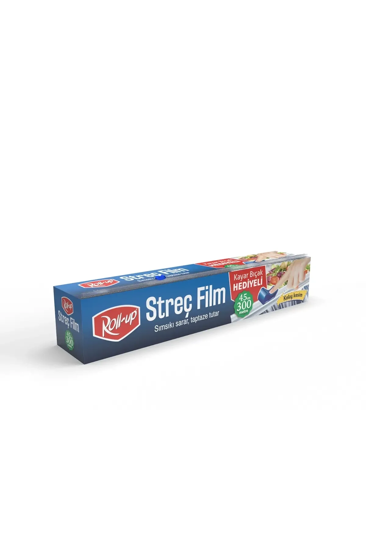 Roll-Up Kayar Bıçak Hediyeli Streç Film 45cm x 300m 9mic 1 Adet