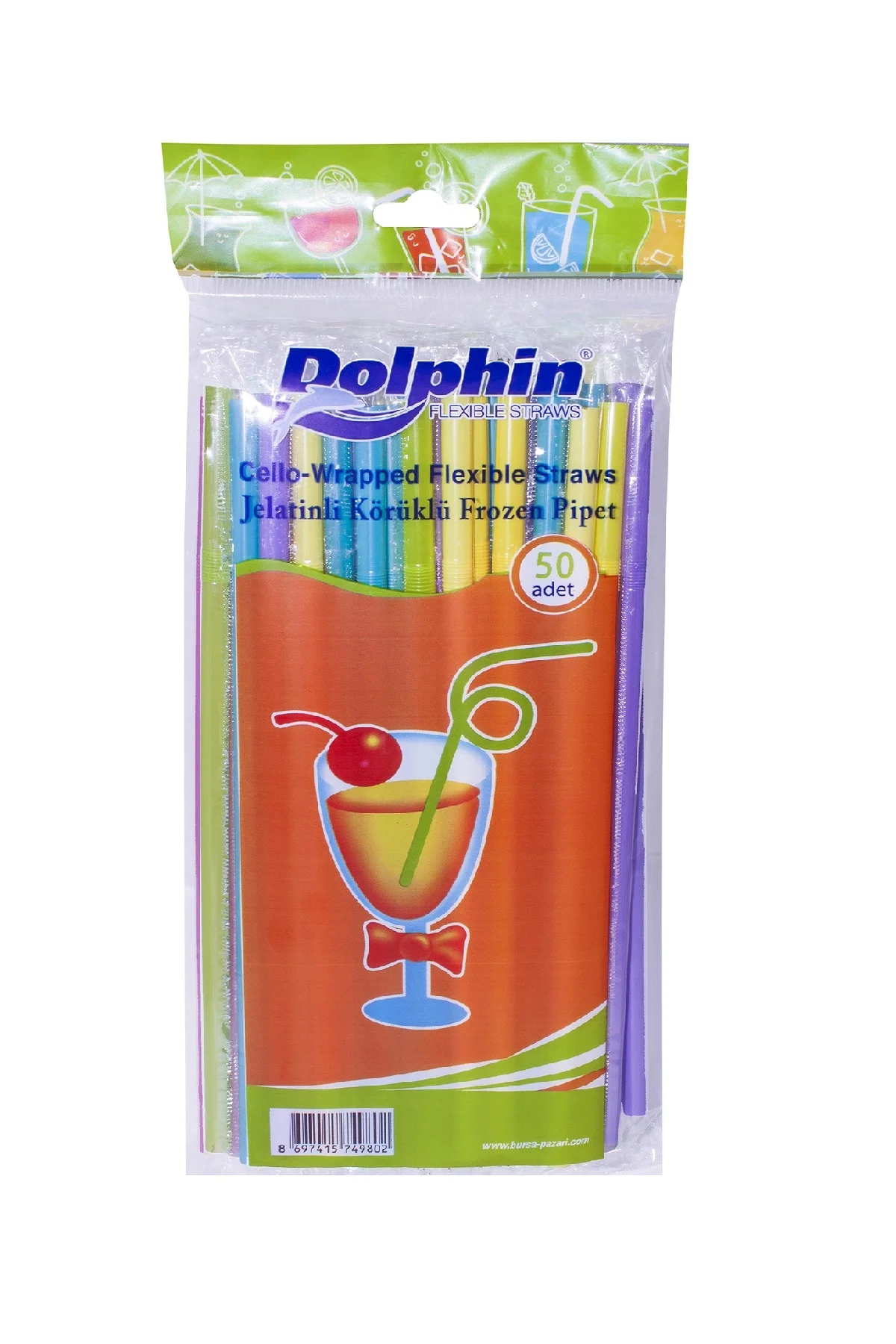 Dolphin Jelatinli Körüklü Frozen Pipet 8 mm x 23,5 cm 50 Adet