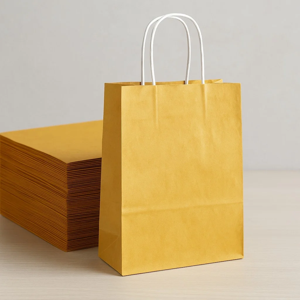 Roll-Up Kraft Çanta Altın Küçük Boy 18 * 24 cm 25 Adet