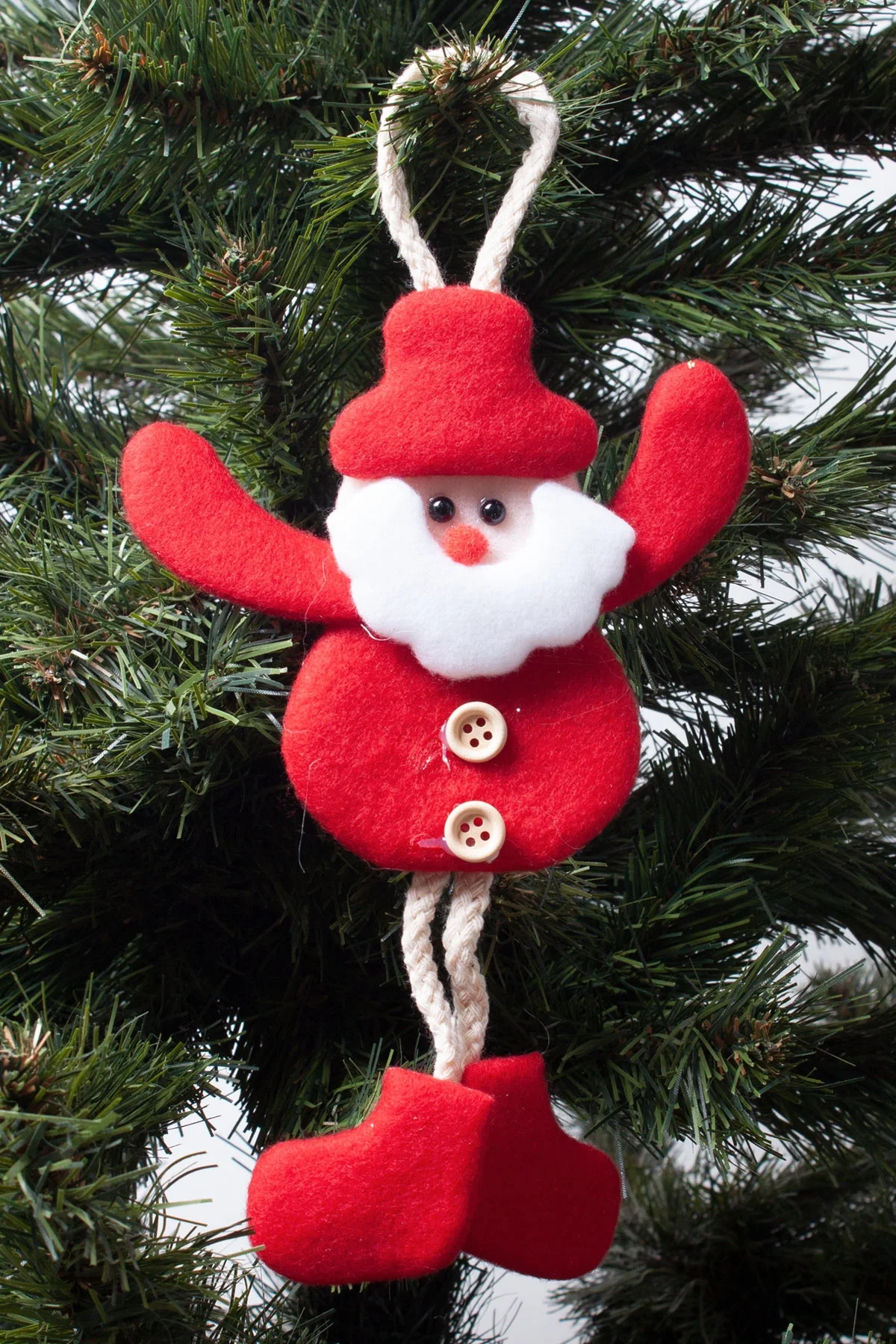 Noel Baba Peluş Asma Süs 15cm Desenli