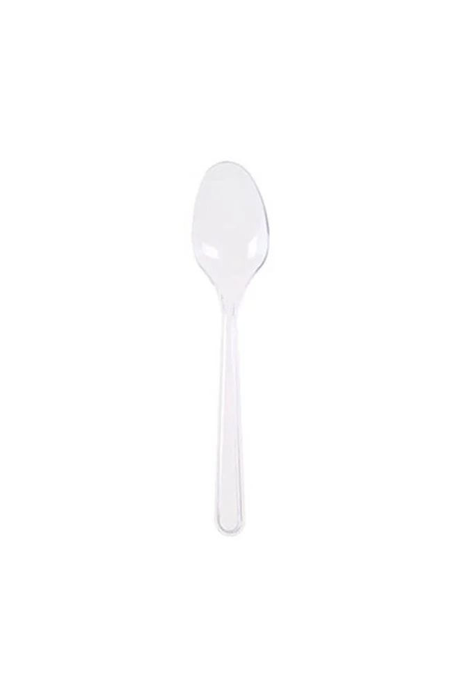 Lüks Plastik Şeffaf Kaşık 100 Adet