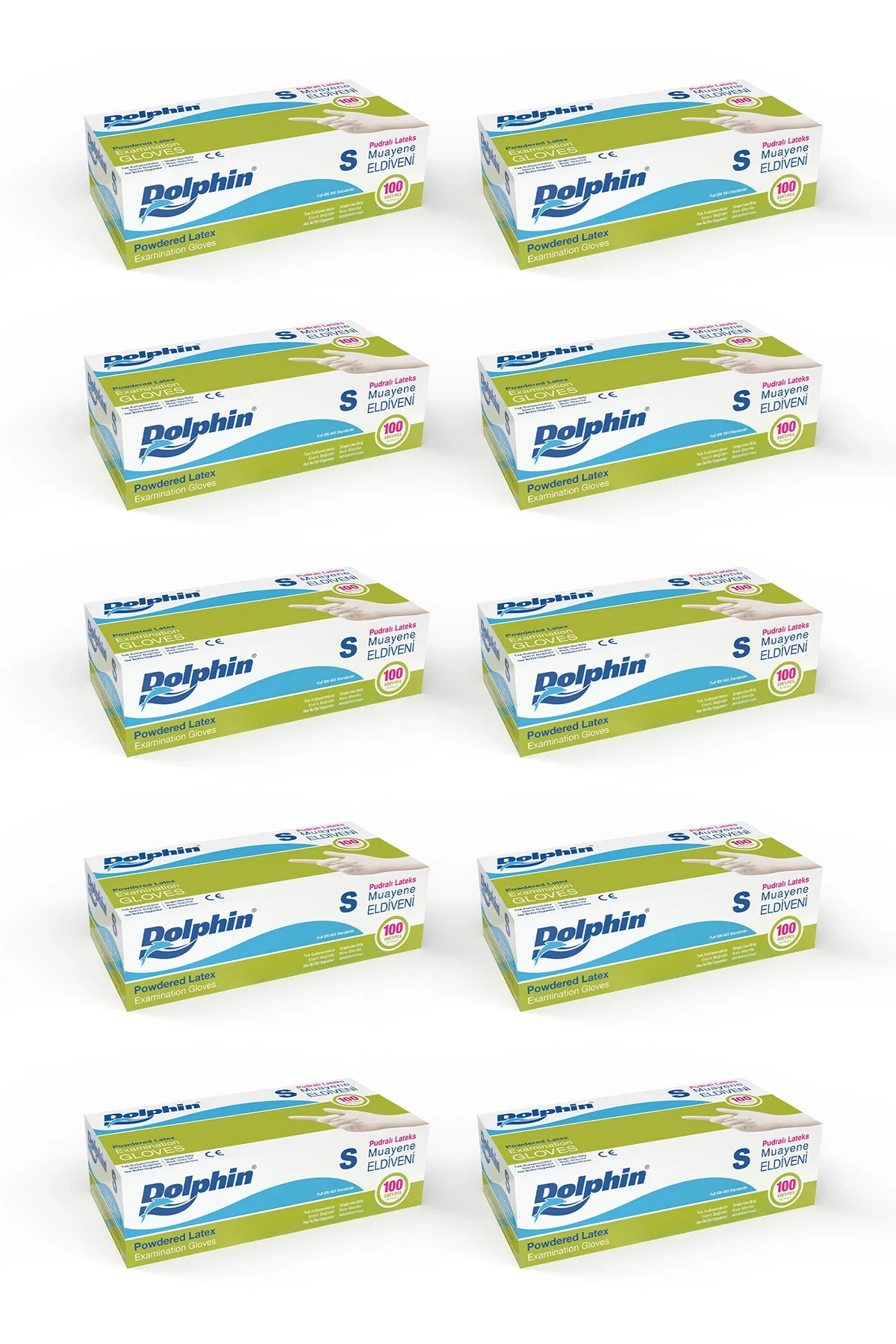 Dolphin Beyaz Lateks Eldiven Pudralı S 100 Adet x 10 Paket