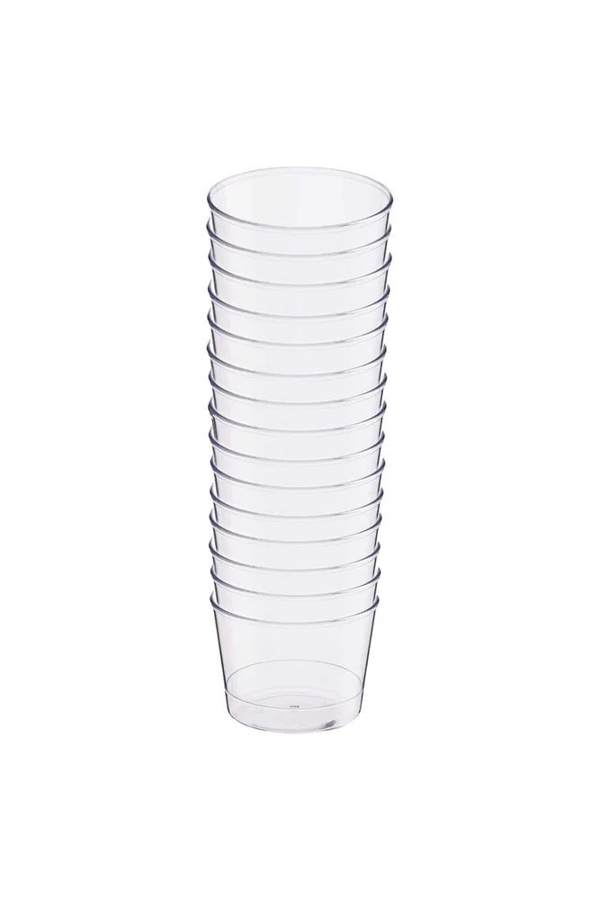 Plastik Kristal Silindir Tatlı Kasesi 250cc 15li