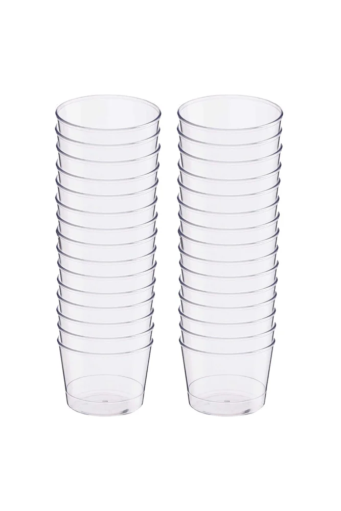Plastik Kristal Silindir Tatlı Kasesi 250cc 30lu