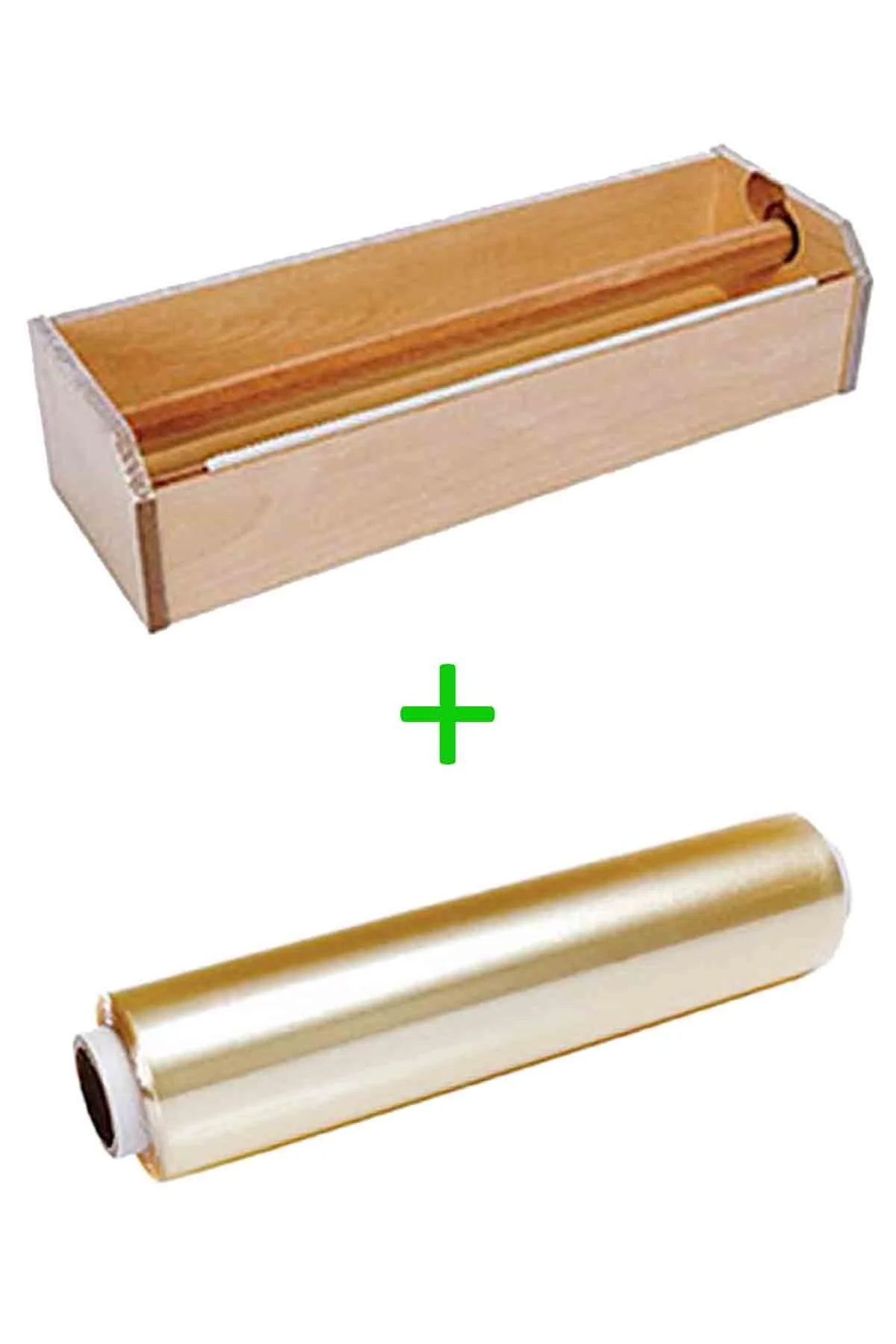 Roll-Up 45x300m 9mic Streç Film  ve Kesme Aparatı Seti 2 Parça