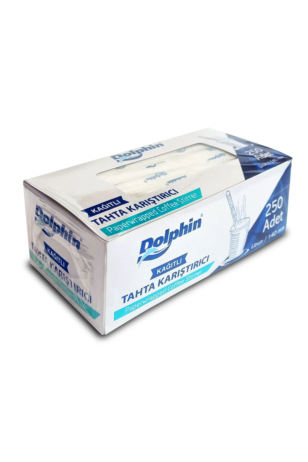 Dolphin Kağıtlı Tahta Karıştırıcı 14 cm 250 Adet