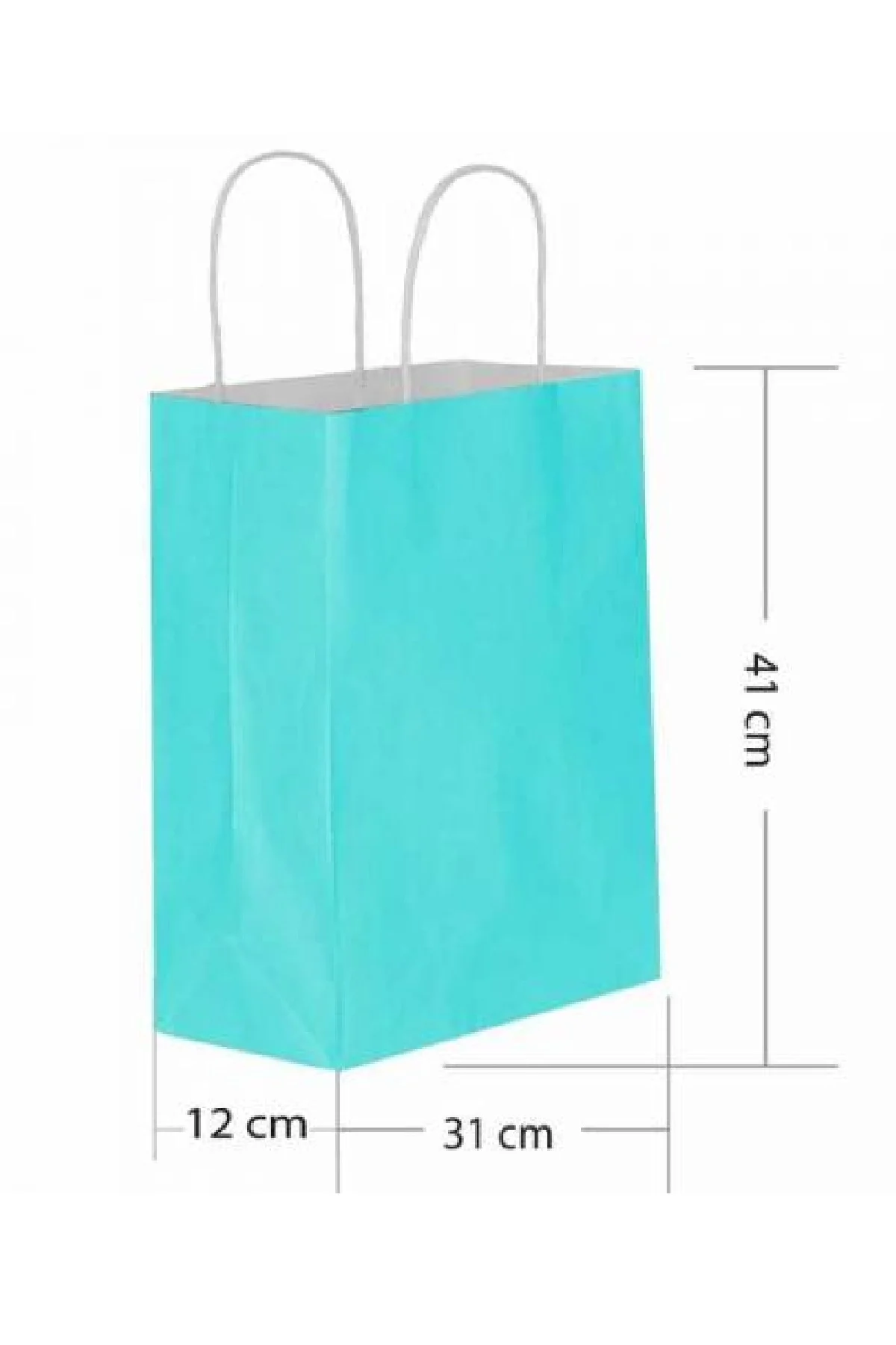 Roll-up Kraft Çanta Açık Mavi Büyük Boy 31 * 41 cm 25 Adet