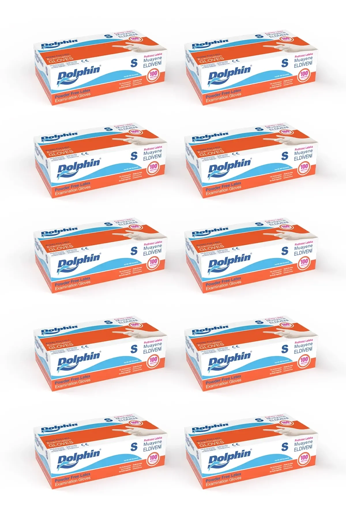 Dolphin Pudrasız Lateks Muayene Eldiveni S Beden 100 Adet x 10 Paket - MDR
