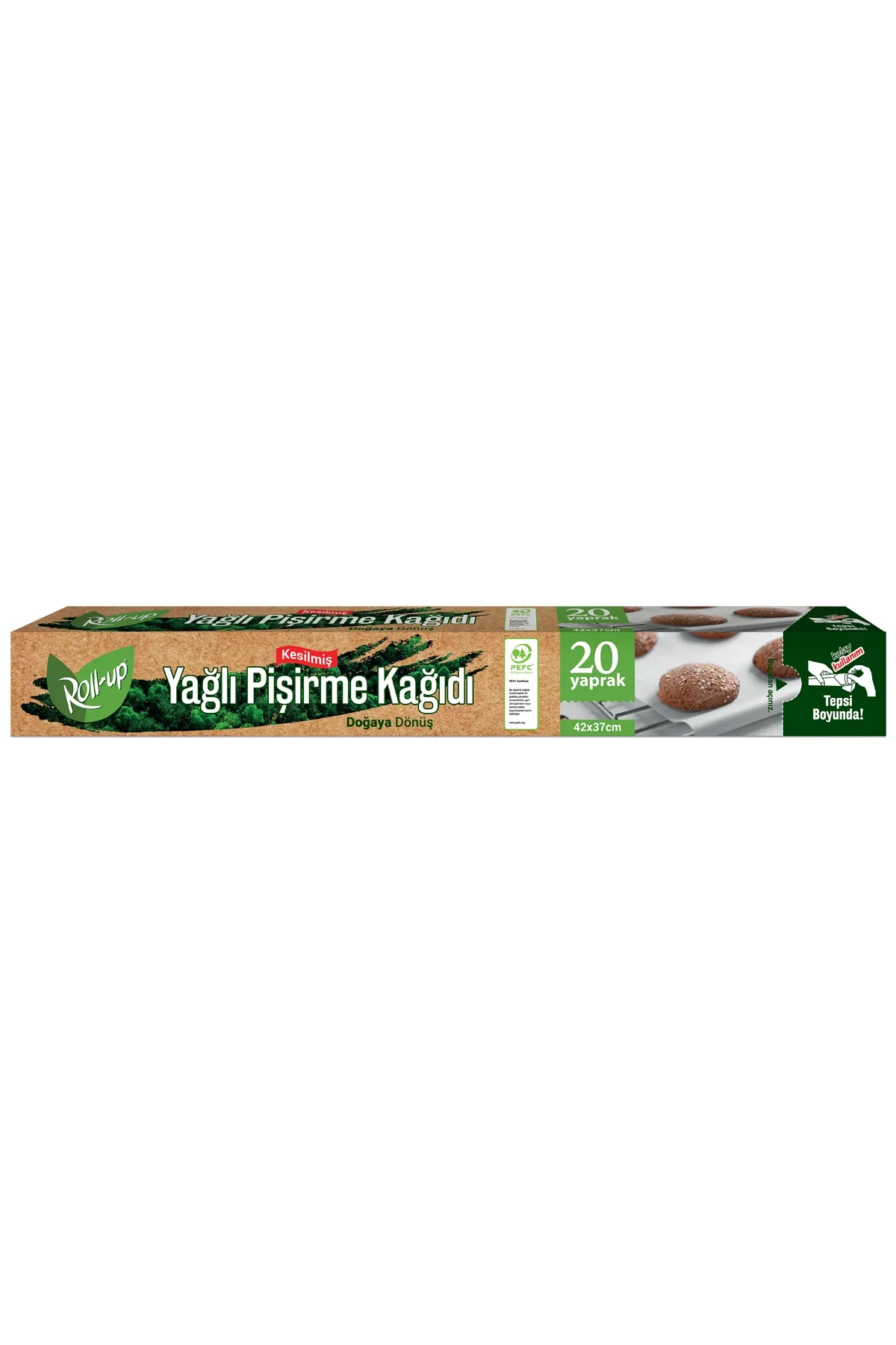Roll-Up Doğa Dostu Kesilmiş Pişirme Kağıdı 37*42cm 20 Yaprak