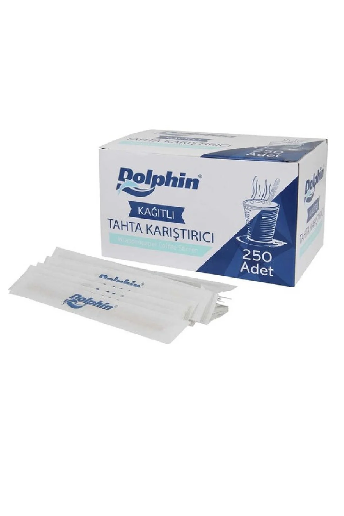Dolphin Kağıtlı Tahta Karıştırıcı 18 cm 250 Adet
