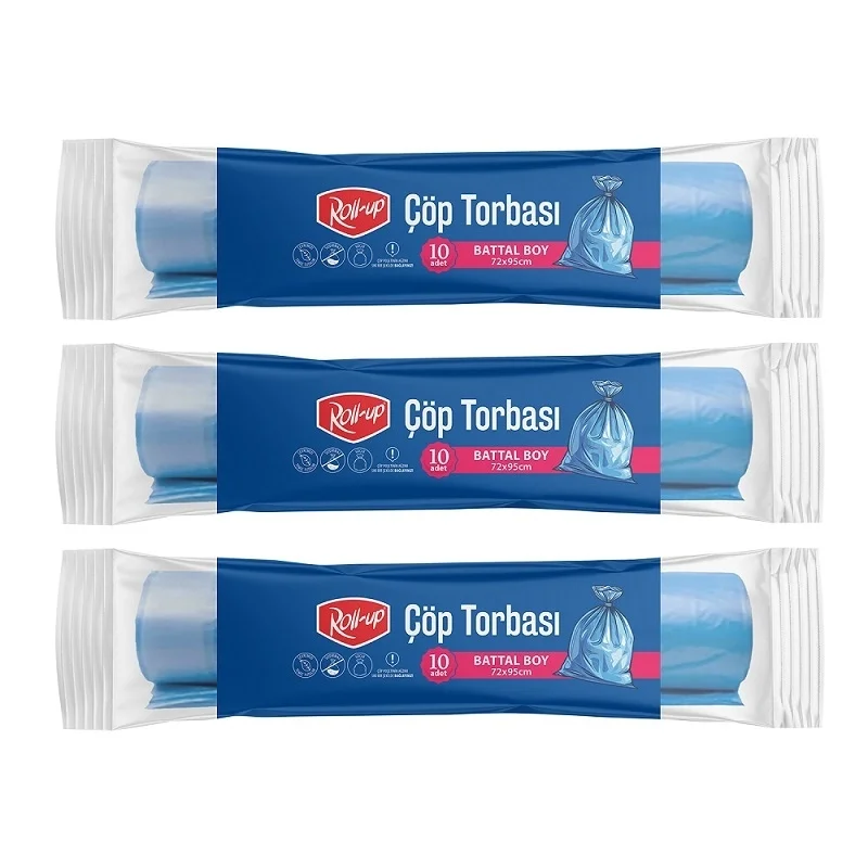 Roll-up Çöp Torbası Battal 72x95cm 10 Adet x 3 Paket