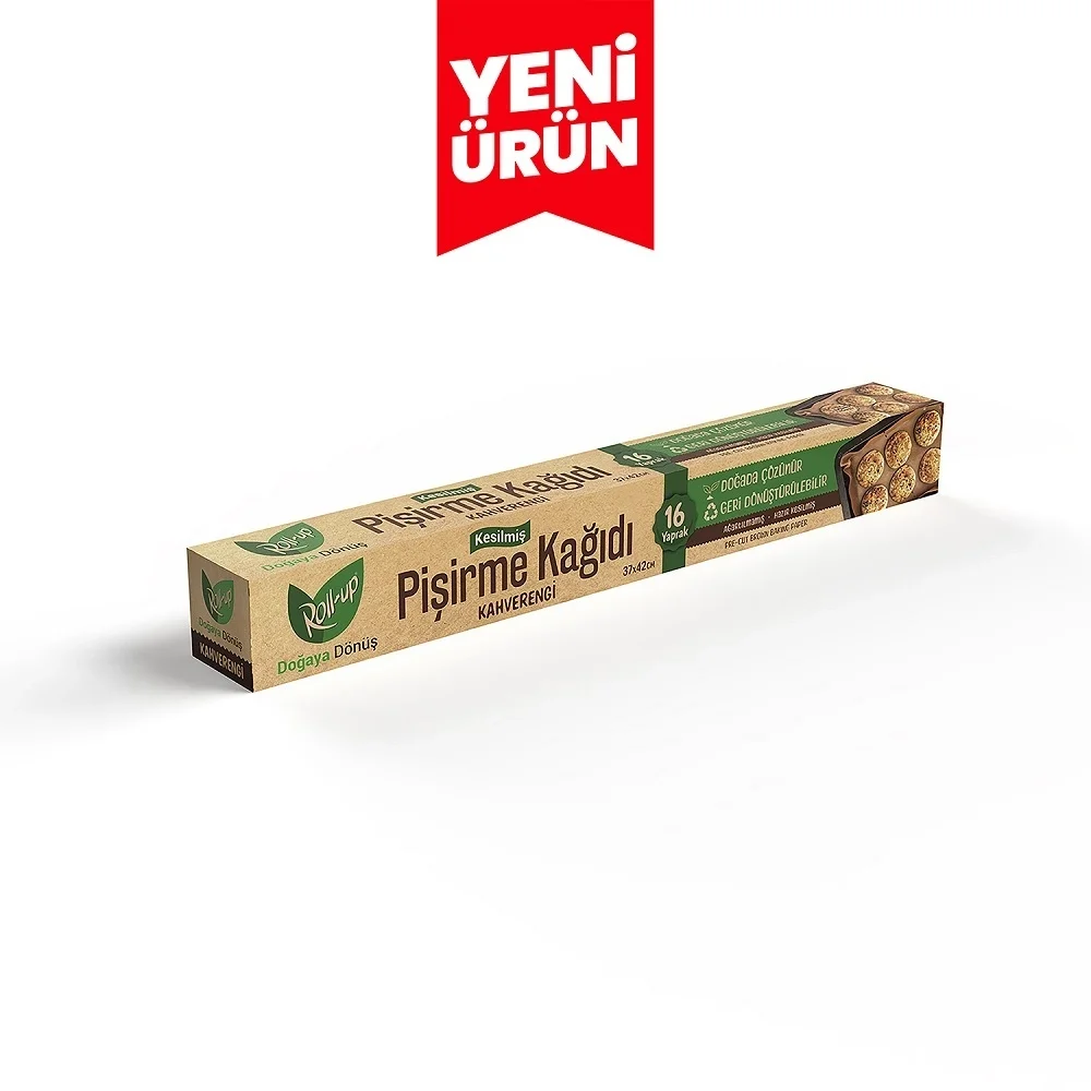 Roll-up Kahverengi Kesilmiş Pişirme Kağıdı 37*42 cm 16 Yaprak