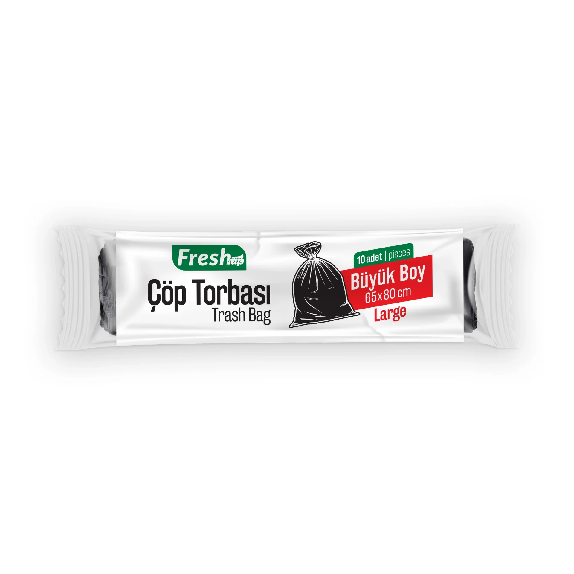 Fresh-Up Çöp Torbası Büyük Boy 60*80 cm Siyah 10 Adet