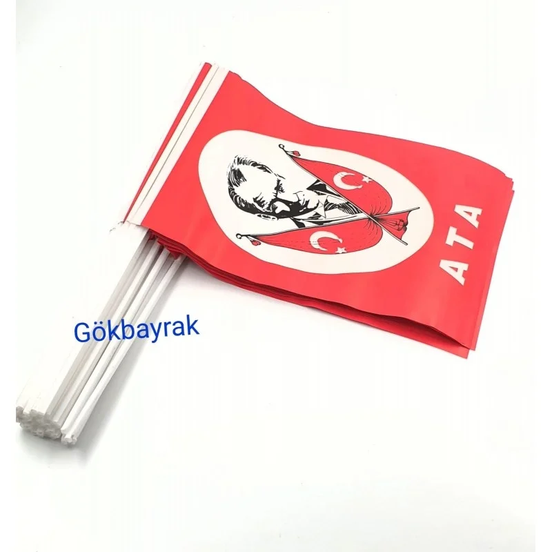 Çubuklu Atatürk  Bayrağı (40'li) Büyük Boy