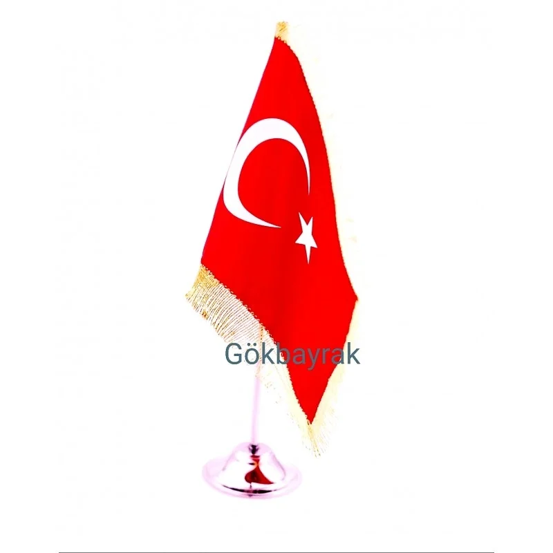 Tekli Krom Türk Bayrağı SİMLİ