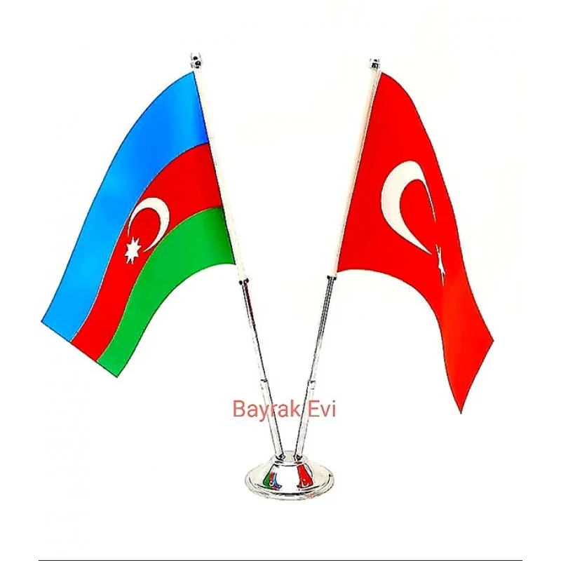 Çiftli Azerbaycan-Türkiye Bayrağı