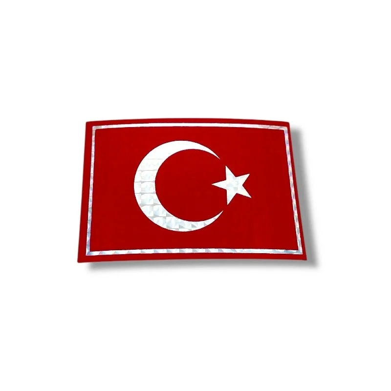 Ay Yıldız Folyolu Bayrak Sticker 8x12 cm (10'lu)