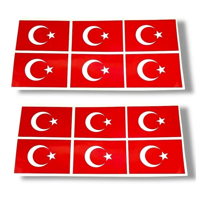Türk Bayraklı Sticker 12'li (6x9 cm)