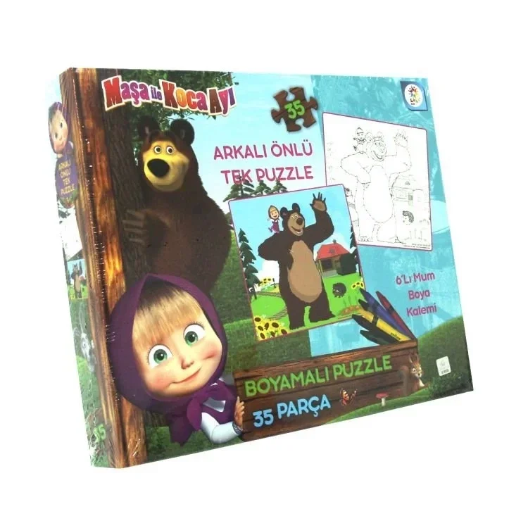 Maşa Koca Ayı Boyamalı Puzzle BEN KAPATTIM