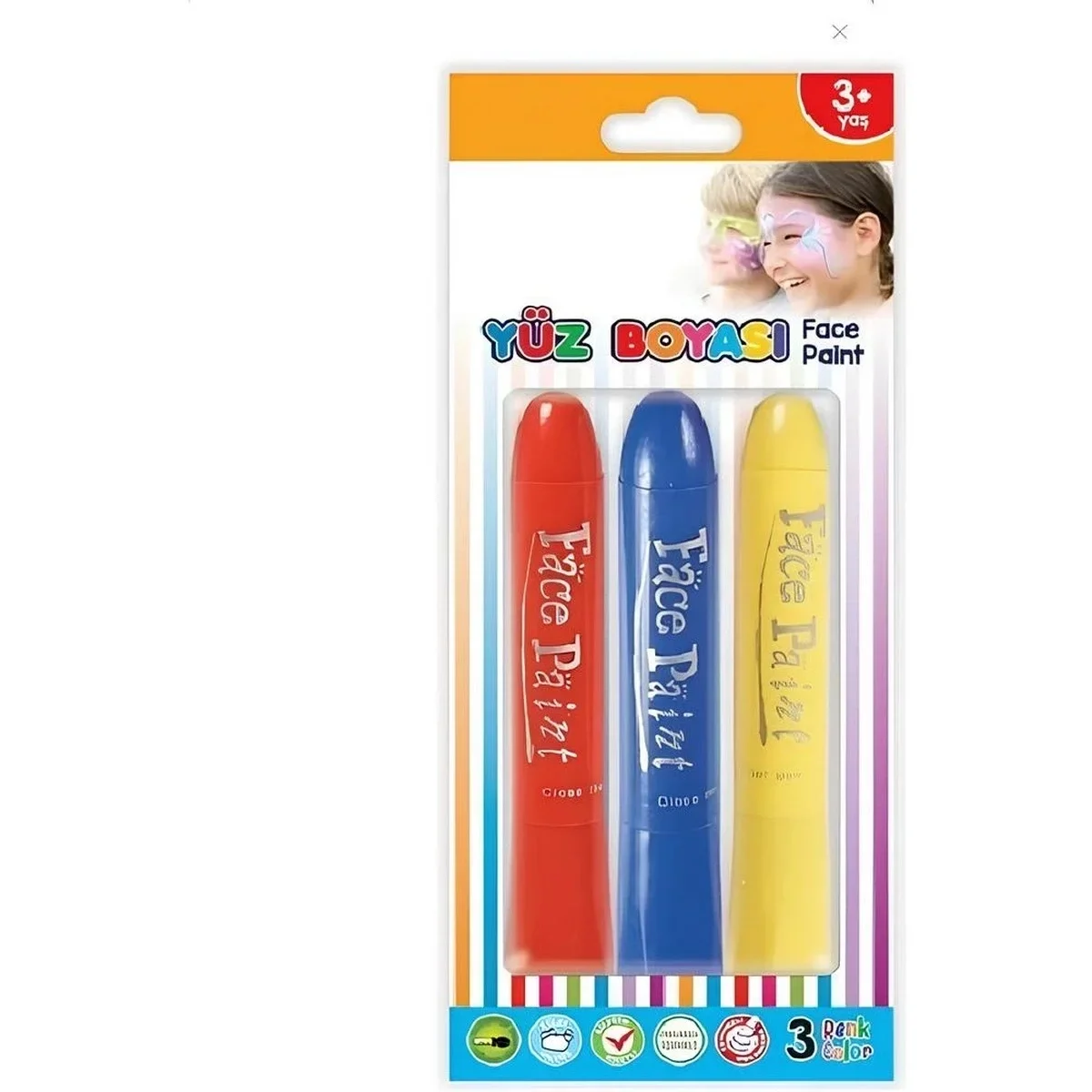 Yıkanabilir Yüz Boyası 3'lü