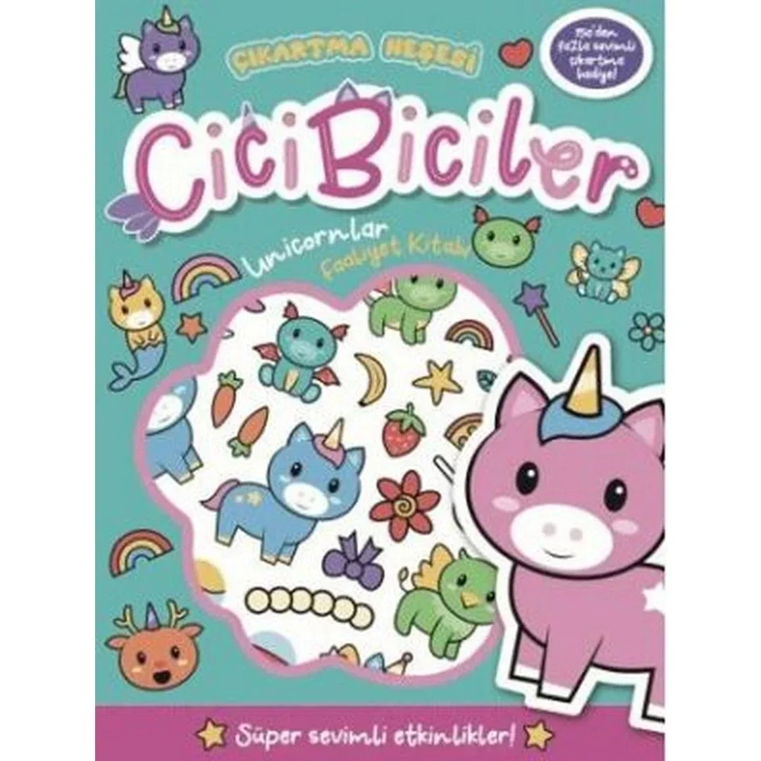 Çıkartma Neşesi Cicibiciler Unicornlar Faaliyet Kitabı