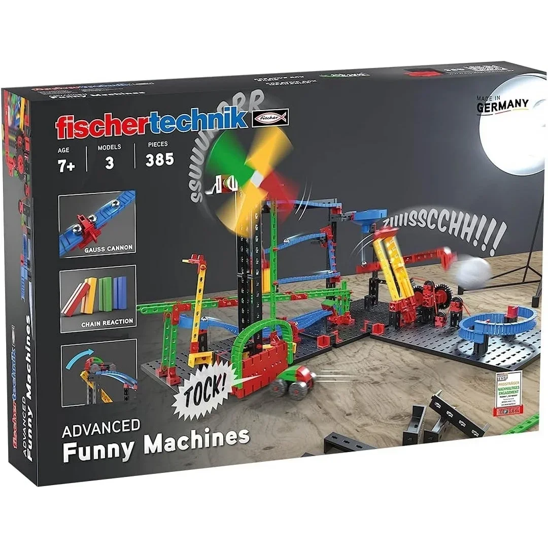 Fischertechnik Gelişmiş Eğlenceli Makineler Zincirleme Reaksiyon Seti Yapım Oyuncağı 385 Parça