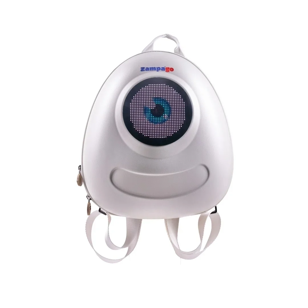 Zampago Big Eye Led Işıklı Çocuk Sırt Çantası-Beyaz