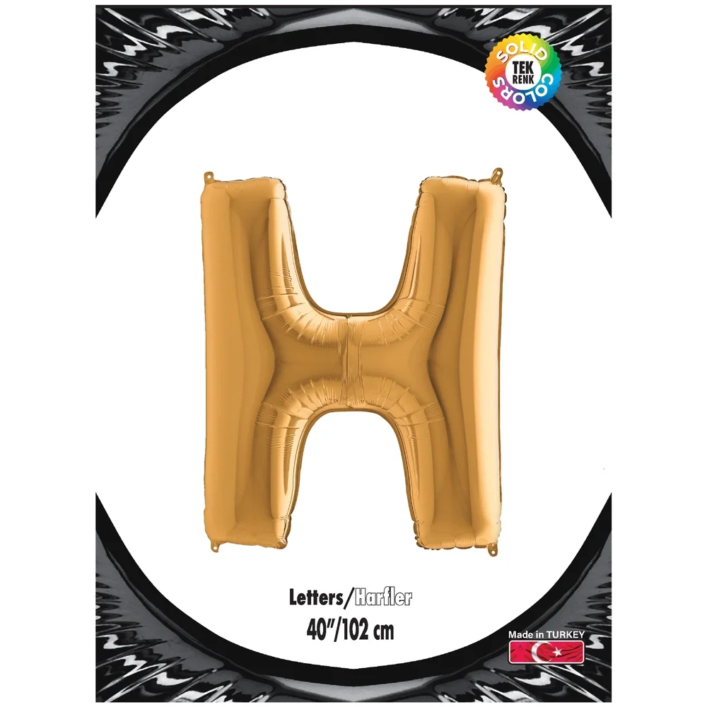 H Harf Altın Folyo Balon 40"