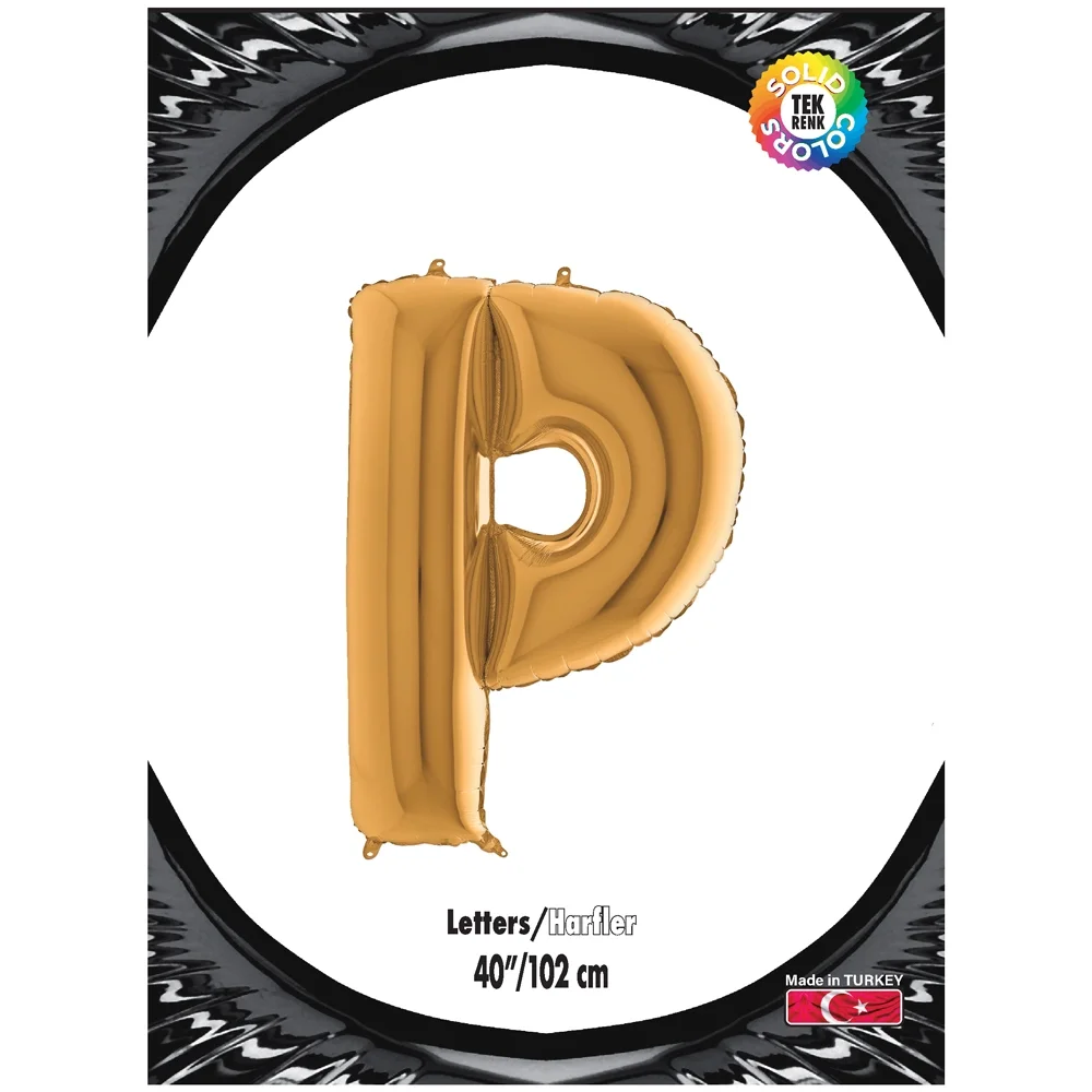 P Harf Altın Folyo Balon 40"
