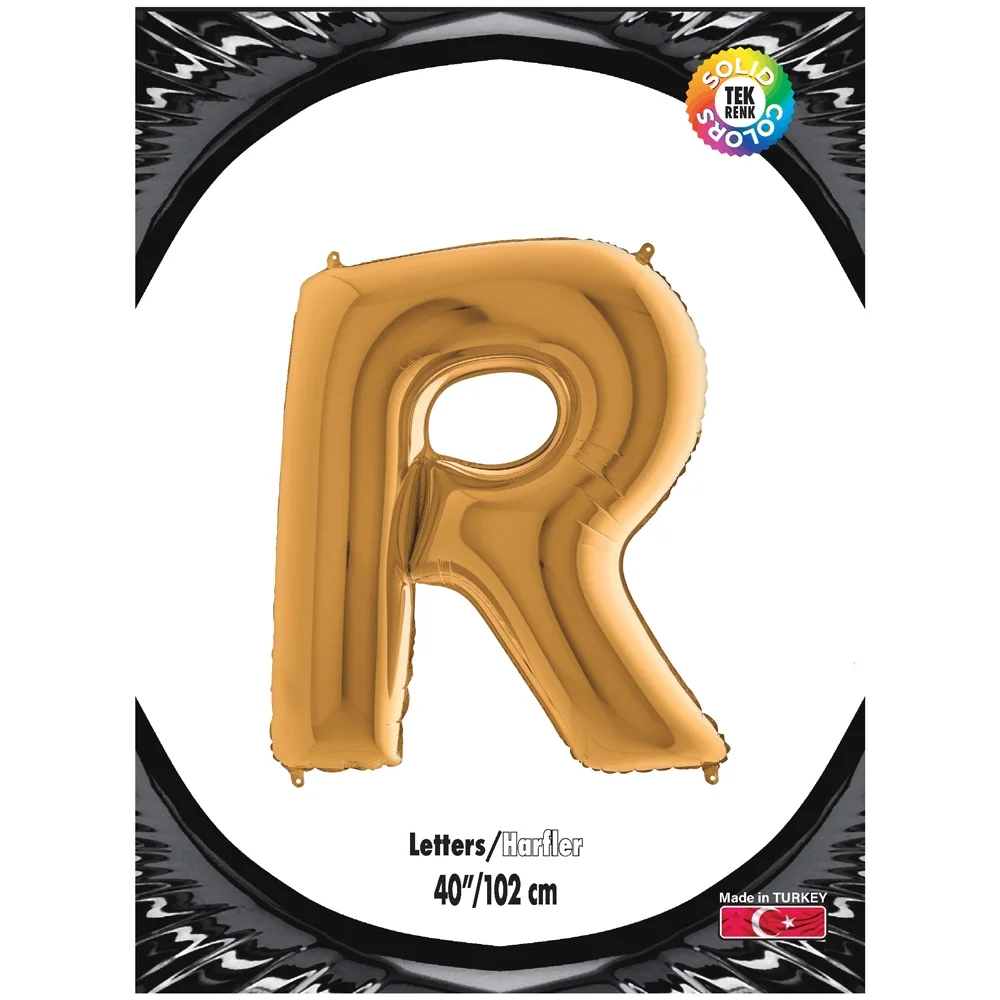 R Harf Altın Folyo Balon 40"