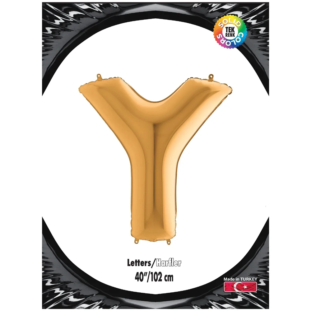 Y Harf Altın Folyo Balon 40"