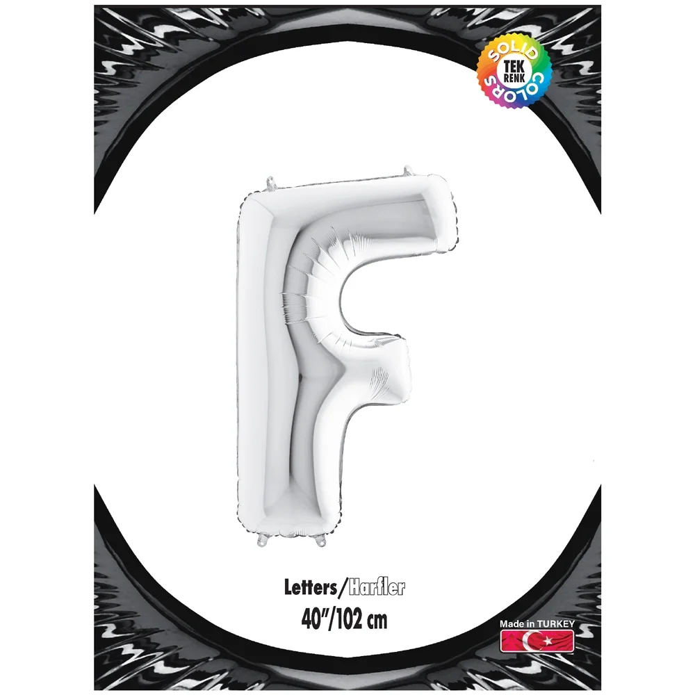 F Harf Gümüş Folyo Balon 40"