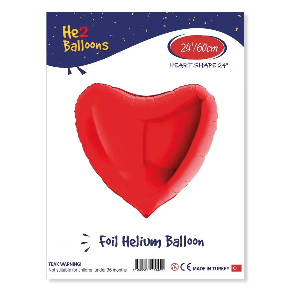 Kırmızı Kalp Folyo Balon 24"