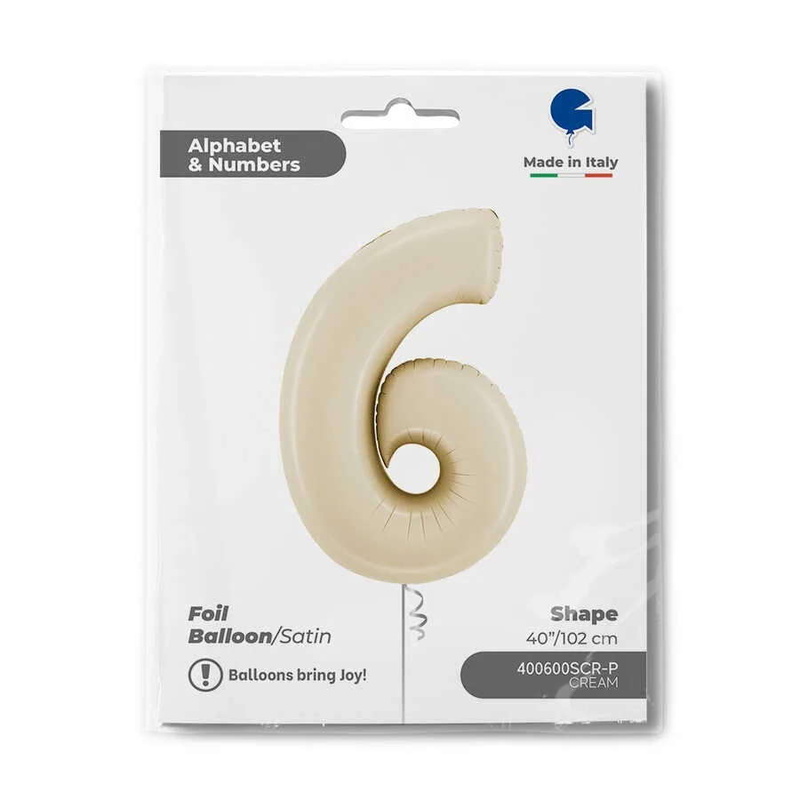 6 Rakam Grabo Satin Cream Folyo Balon 26"