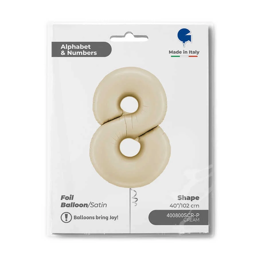 8 Rakam Grabo Satin Cream Folyo Balon 26"