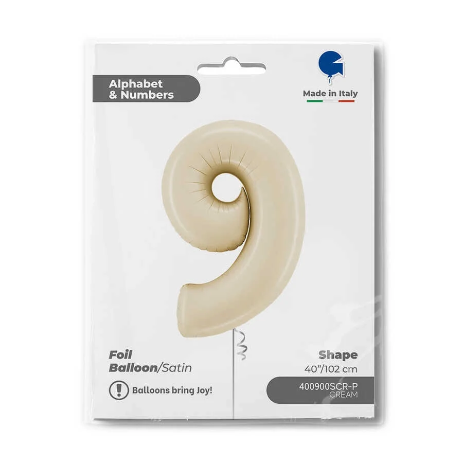9 Rakam Grabo Satin Cream Folyo Balon 26"