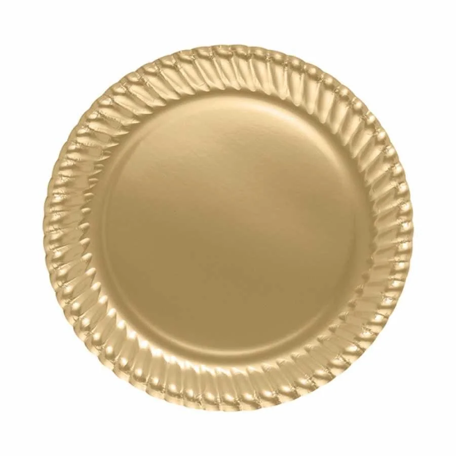 Altın Karton Tabak 23 cm